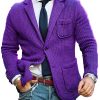 Men DJ Cardigan | Lapel 3-Pocket Knitted Cardigan Purple