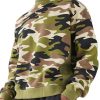 Men BXL Casual Hoodie | Men'S Camouflage Print Casual Loose Crew Neck Sweatshirt Army Green