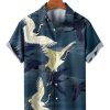 Men XT Shirts | Men'S Animal Print Short Sleeve Shirt 35402270X Blue