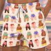 Men DJ Bottoms | Fun Interracial Butt Print Pocket Shorts Khaki