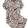 Men HLJ Set | Men'S Rooster Print Aloha Shirt Short Sleeve Set