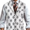 Men TH Vest | Men'S Rhombus Lattice Multi-Pocket Casual Loose Vest Gray