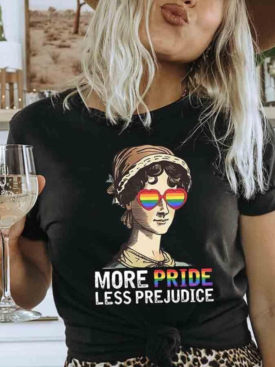 Women DJ | More Pride Less Prejudice Lgbt Ally Pride T-Shirt