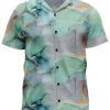 Men DJ Shirts | Retro Art Inkjet Print Casual Short-Sleeved Shirt Green