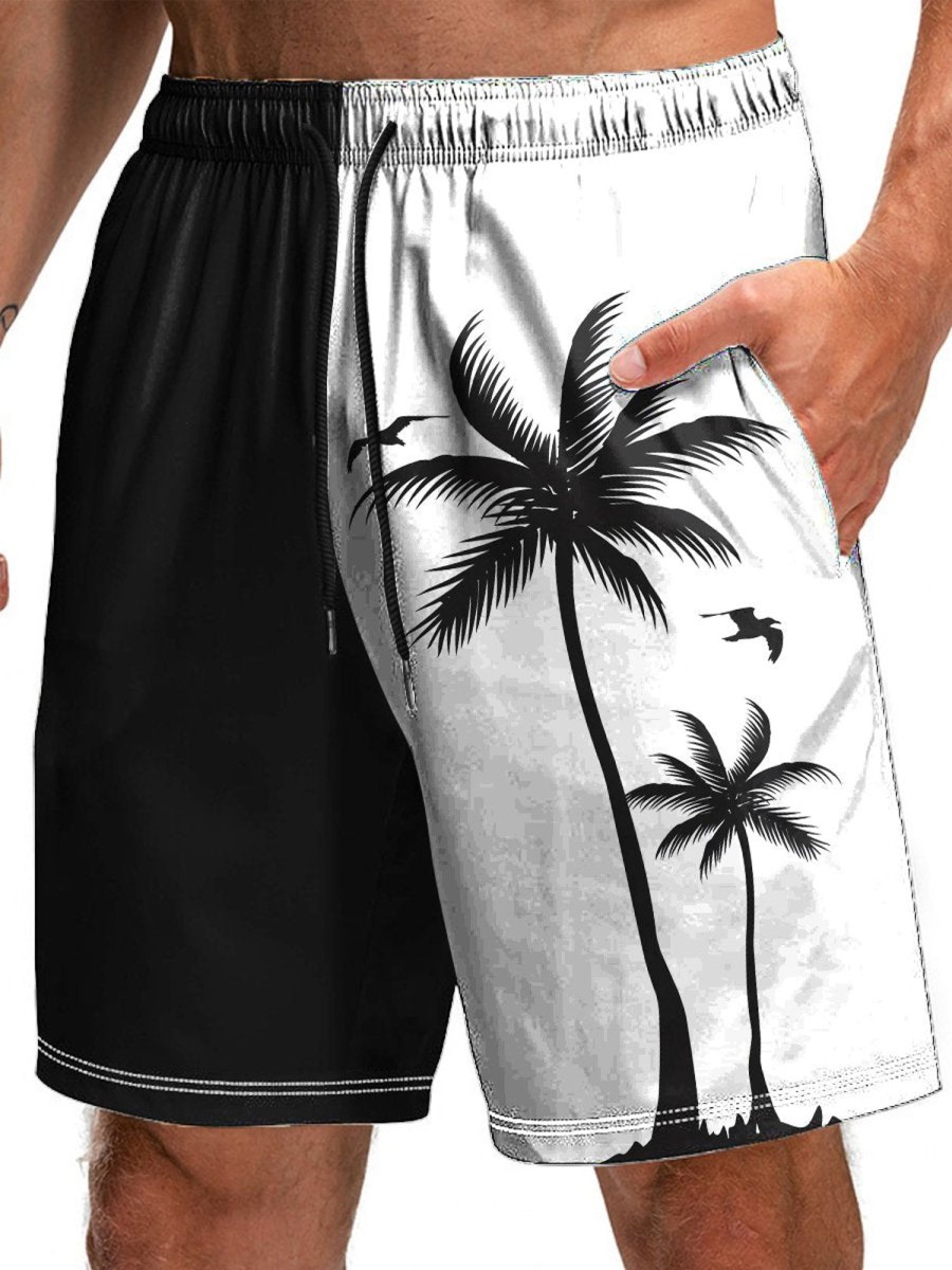 Men HLJ Shorts | Men'S Resort Casual Coconut Beach Shorts Black