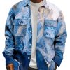 Men BXL Print Jacket | Men'S Casual Glitter Onyx Print Pocket Single Breasted Corduroy Jacket 32947710Xl Blue