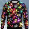 Men DJ Ugly Sweater | Merry Christmas Print Casual Crew Neck Sweatshirt Photo Color