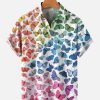 Men DJ Shirts | Men'S Lgbt Gay Pride Rainbow Butterfly Art Shirt Photo Color