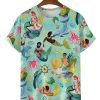 Men DJ T-Shirts | Undersea Mermen Lgbt Print Short Sleeve T-Shirt Green