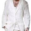 Men QMY Jacket | Lapel Collar Single-Layer Thin Section Solid Color Breathable Blazer White