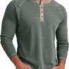 Men BXL Casual Shirts | Men'S Semi-Round Neck Casual Long-Sleeved T-Shirt Gray Green