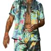 Men DJ Set | Undersea Mermaid Love Print Short-Sleeved Shirt And Shorts Two-Piece Set Green