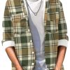 Men DJ Jacket | Men'S Vintage Plaid Print Pocket Corduroy Jacket Photo Color