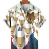 Men HLJ Shirts | Men'S Wolf In Sheep Short Sleeve Shirt Light Green