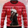 Men BXL Ugly Sweater | Unisex Christmas Horse Print Crew Neck Sweatshirt Red