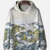 Men GYJ T-Shirts | Men'S Goldfish Print Sweatshirt White