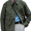 Men DJ Jacket | Retro Lapel Three-Pocket Solid Color Casual Jacket Army Green