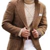 Men DJ Jacket | American Retro 3-Pocket Single-Breasted Woolen Blazer Camel