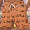 Men DJ Shorts | Fun Boobs In All Shapes And Sizes Print Pocket Shorts Orange