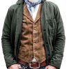 Men DJ Jacket | American Retro Lapel 3 Pocket Solid Color Casual Jacket Army Green