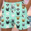 Men GYJ Shorts | Puppy Print Hawaiian Lounge Shorts Green