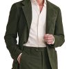 Men BXL Jacket | Men'S Vintage Solid Suede Single Breasted Casual Blazer Army Green