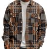 Men BXL Print Jacket | Men'S Corduroy Polka Dot Geometric Print Single-Breasted Shirt Jacket Brown