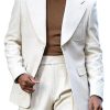 Men DJ Jacket | Lapel Pocket Single Breasted Casual And Versatile Blazer White