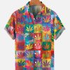 Men DJ Shirts | Lgbt Pride Rainbow Maple Leaf Art Shirt Photo Color