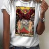 Women DJ | Women'S Lgbt The Lesbian Lovers Tarot Card Lgbt Gay Proud Pride Casual Print T-Shirt