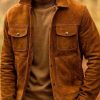 Men DJ Jacket | Suede Multi-Pocket Relaxed Lapel Jacket Brown