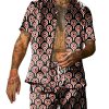 Men DJ Set | Vintage Printed Short-Sleeved Shirt And Shorts Two-Piece Set Photo Color