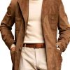 Men DJ Jacket | Vintage Solid Color Corduroy Lapel 4-Pocket Casual Blazer Brown