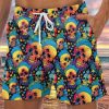 Men LJC Shorts | Skull Print Track Shorts Photo Color