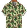 Men XT Shirts | Men'S Funny Cactus Hawaiian Shirt 32788776X Green