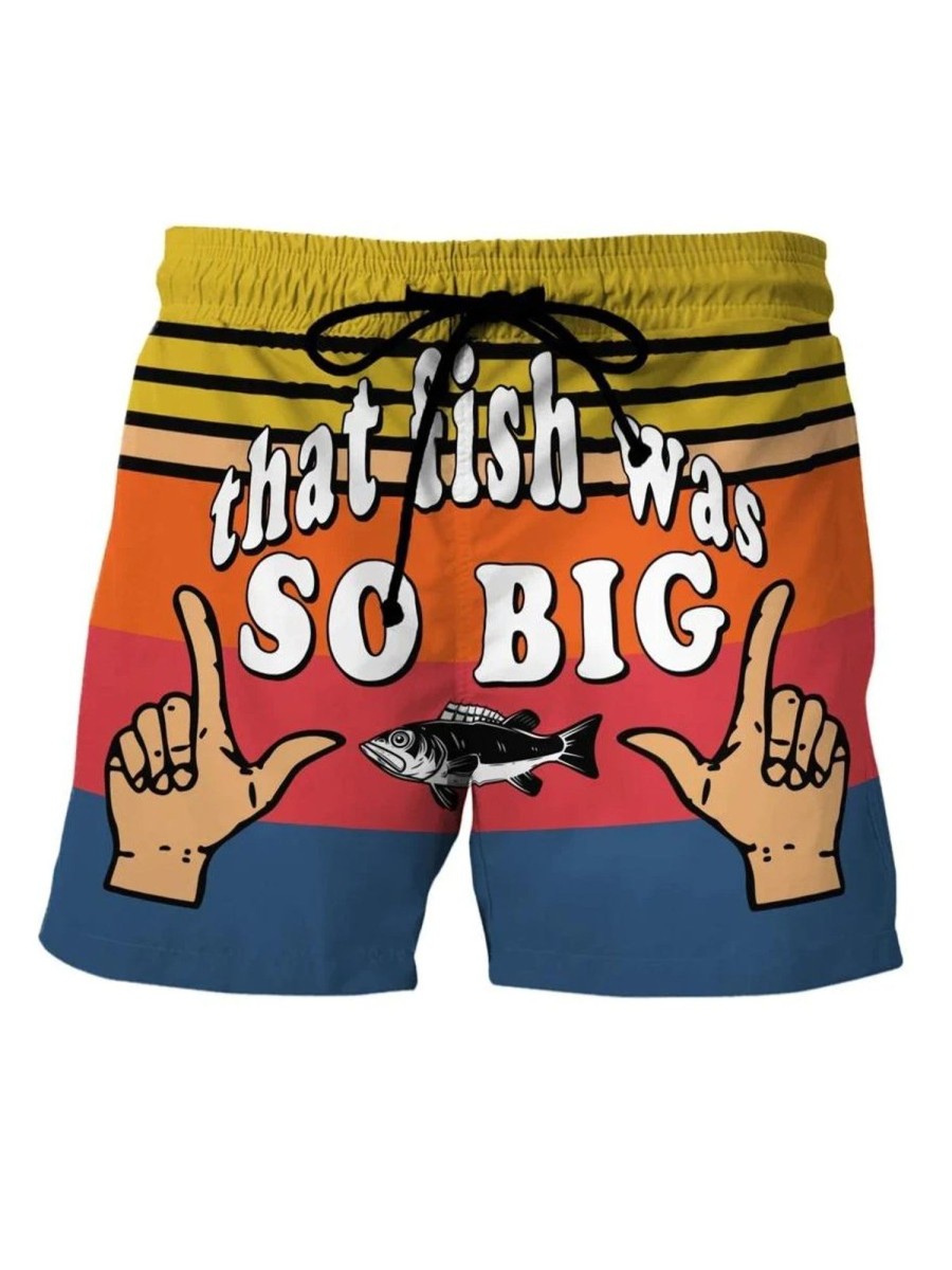 Men DJ Shorts | That Fish Is So Big Print Pocket Shorts Photo Color