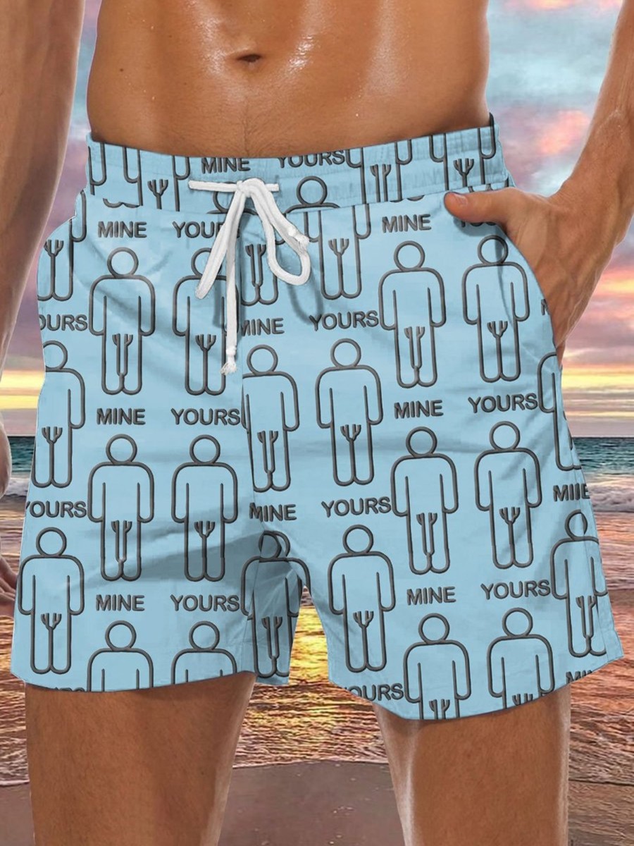 Men DJ Bottoms | You Have A Small Cock But I Have Big Printed Pocket Shorts Blue