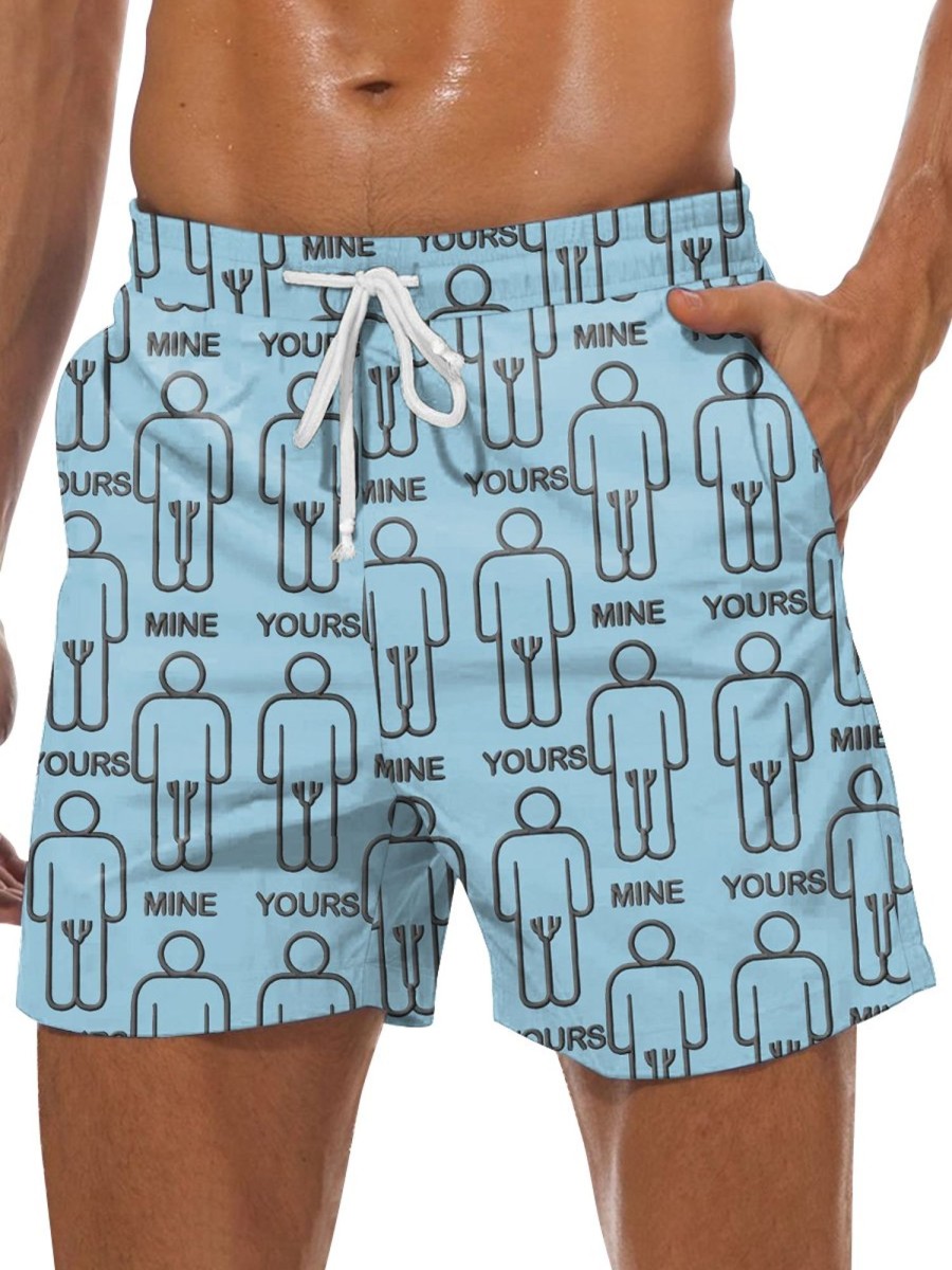 Men DJ Bottoms | You Have A Small Cock But I Have Big Printed Pocket Shorts Blue