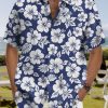 Men HLJ Shirts | Vintage Hibiscus Hawaiian Shirt Blue