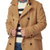 Men BXL Jacket | Men'S Double-Breasted Pocket Casual Solid Color Wool Coat Khaki