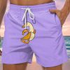 Men GYJ Shorts | Men'S Banana Duck Print Casual Shorts Purple