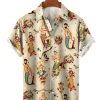 Men HLJ Shirts | Vintage Mermaid Breathable Casual Hawaiian Shirt