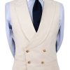 Men BXL Vest | Men'S Retro Solid Color Double Breasted Suit Vest Beige