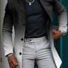 Men LJC Jacket | Vintage Black And White Gradient Print Double Pocket Single Breasted Jacket Photo Color