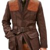 Men DJ Jacket | Suede Wool Patchwork Double Pocket Lace-Up Casual Jacket Photo Color