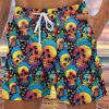 Men LJC Bottoms | Skull Print Track Shorts Photo Color