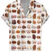 Men DJ Shirts | Creative Boobs Print Casual Hawaiian Short-Sleeved Shirt Khaki