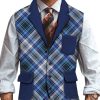 Men QMY Vest | Gentleman'S Check Contrast Print Lapel Vest Photo Color