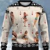 Men BXL Ugly Sweater | Casual Poker Confident Dancer Printed Crew Neck Sweatshirt Khaki