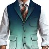 Men DJ Vest | Gradient Three-Pocket Lapel Casual Vest Photo Color